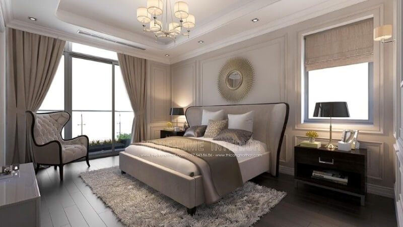 Giường ngủ khung gỗ tự nhiên bọc nỉ đầy ấn tượng, phần chân giường được thiết kế kiểu dáng thấp tạo cho gia chủ sự thoải mái và thuận tiện hơn trong quá trình sử dụng